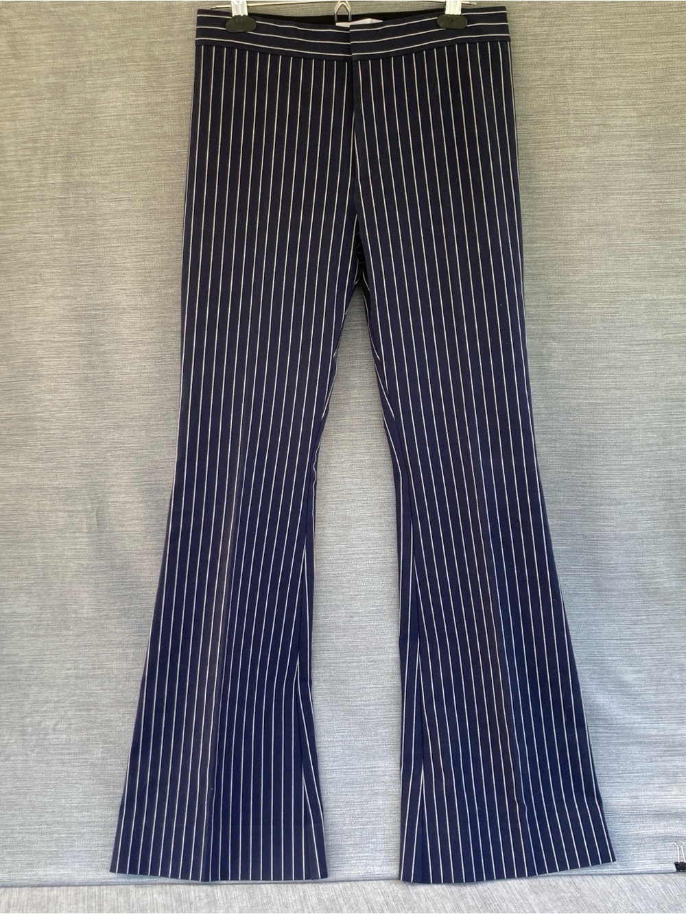 Derek Lam Pinstripe Flare Pants Navy